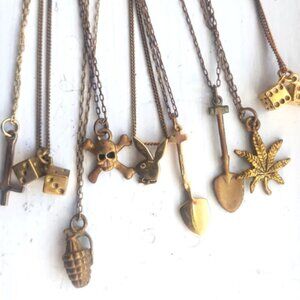 Lot Of 9 Vintage Designer 18k Gold Plated Pendant Necklaces